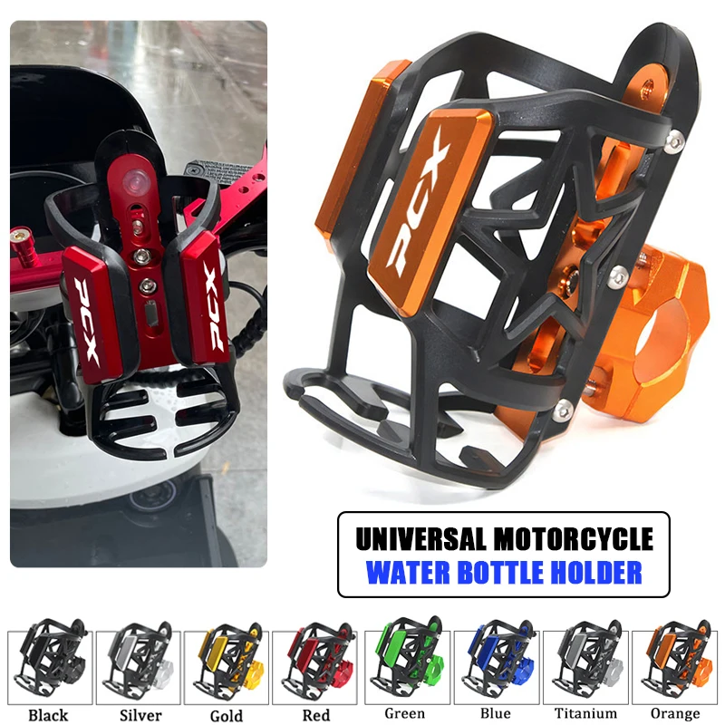 For HONDA PCX150 PCX125 PCX 125 150 Aluminum Alloy Motorbike Beverage Water Bottle Cage Drink Cup Holder Sdand Mount Accessories for honda adv150 pcx125 pcx150 2019 2020 motorcycle cnc accessories rear foot pegs rests passenger footrests adv pcx 150 125