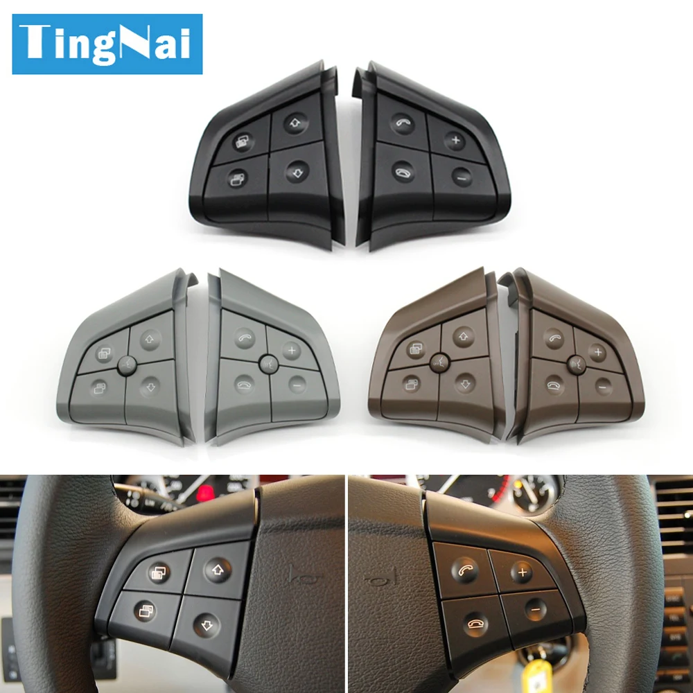 Steering Wheel Control Button Set For Mercedes ML/GL/B/R-Class (2006-2011) - Black Replacement