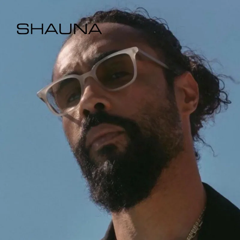 SHAUNA Ultra light Retro Square Sunglasses Ins Popular Contrast Color Matte Gradient Shades UV400_voghion.com