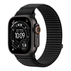 Premium Sport Loop Watch Band - Breathable and Adjustable Nylon Strap - 42 44 45 49 S11 - 46mm (Black)