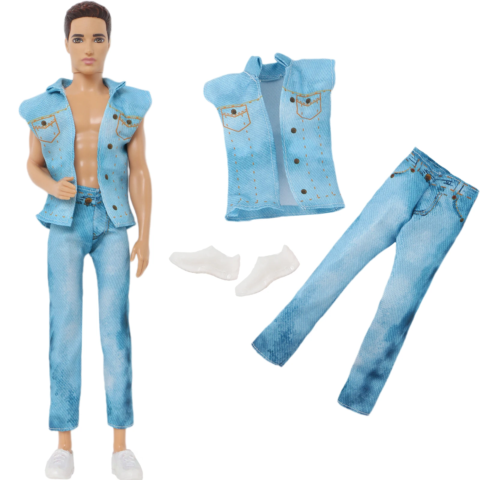 Men's Doll Outfit Striped Shirt Trousers Daily Casual Wear Clothes for 30cm Boy Doll 11.5 Inch Accessories Kids Toy barbie doll clothes,doll clothes,doll clothes accessories,doll accessories