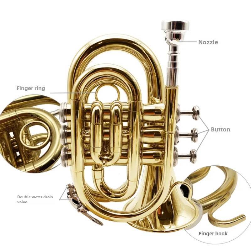 Palm Number in B Flat Trumpet Miniature Musical Brass Instruments Band Performance Accompany Trompeta Profesional Instruments