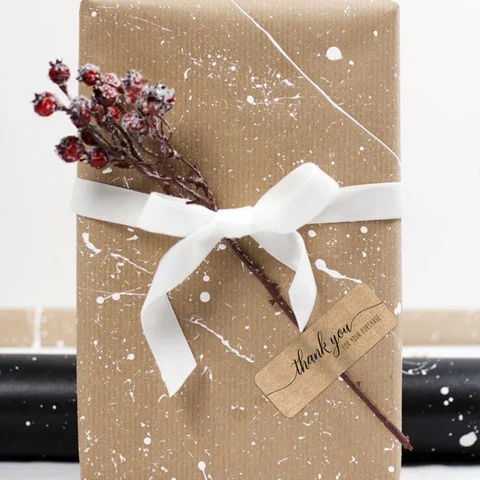 

120 Pcs/Pack Thank You For Your Order Stickers 3x1 Inch Rectangle Labels For Small Business Handmade Decor Kraft Paper Stickers