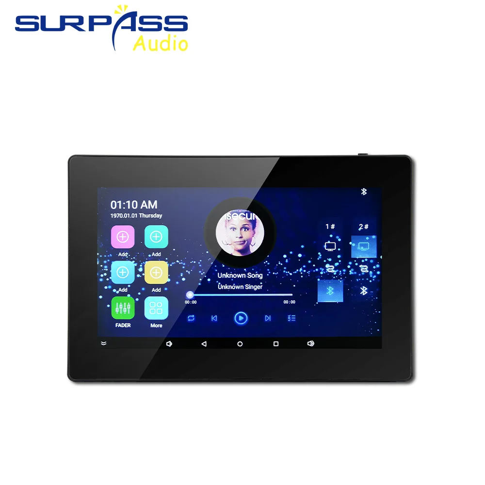 thumbnail image 2 of 7 Inch Android 11 Music Amplifier Audio System 8 X 30W 2 Zone Android 11 Wifi 7 Inch Touch Screen Amplifier Rose Gold 2 of 12