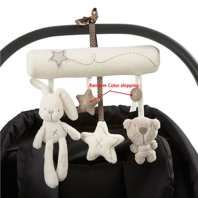 Jouet en peluche de lapin d'animal doux suspendu Rattles pour bébé berceau siège de sécurité de voiture poussette de voyage suspendue cloche poupée en peluche pour nouveau-né 1