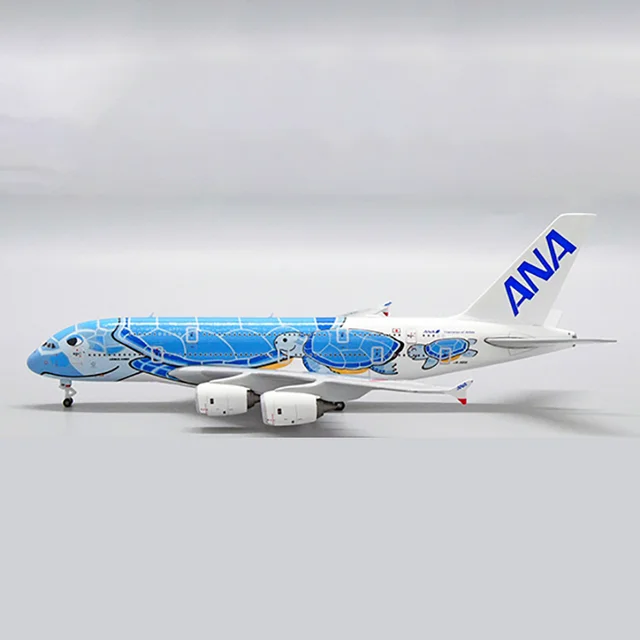 ANA エアバスA380-800 1/160 飛行機模型 1/500 16センチメートルアナウミガメ絵画エアバスA380飛行機模型
