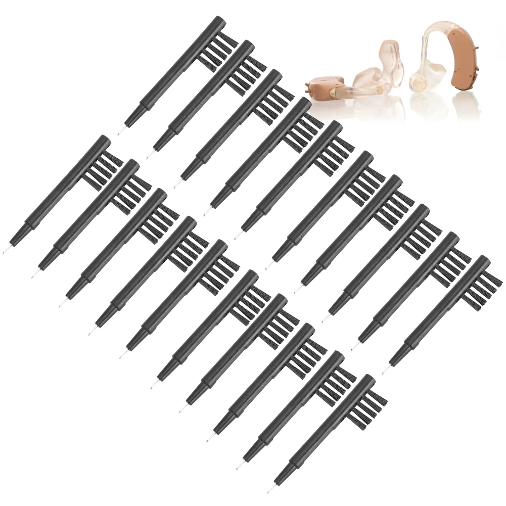 20pcs Hearing Amplifier Cleaning Brushes with Wax Magnet Hearing Aid Brush Set Accessory Earbuds Headphone Ear Care