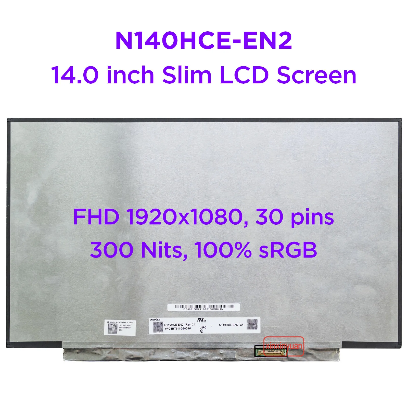 

14.0 Slim Laptop LCD Screen N140HCE-EN2 for Asus ZenBook Duo UX481FL Non-Touch 100% sRGB Display Panel FHD1920x1080 30pins eDP