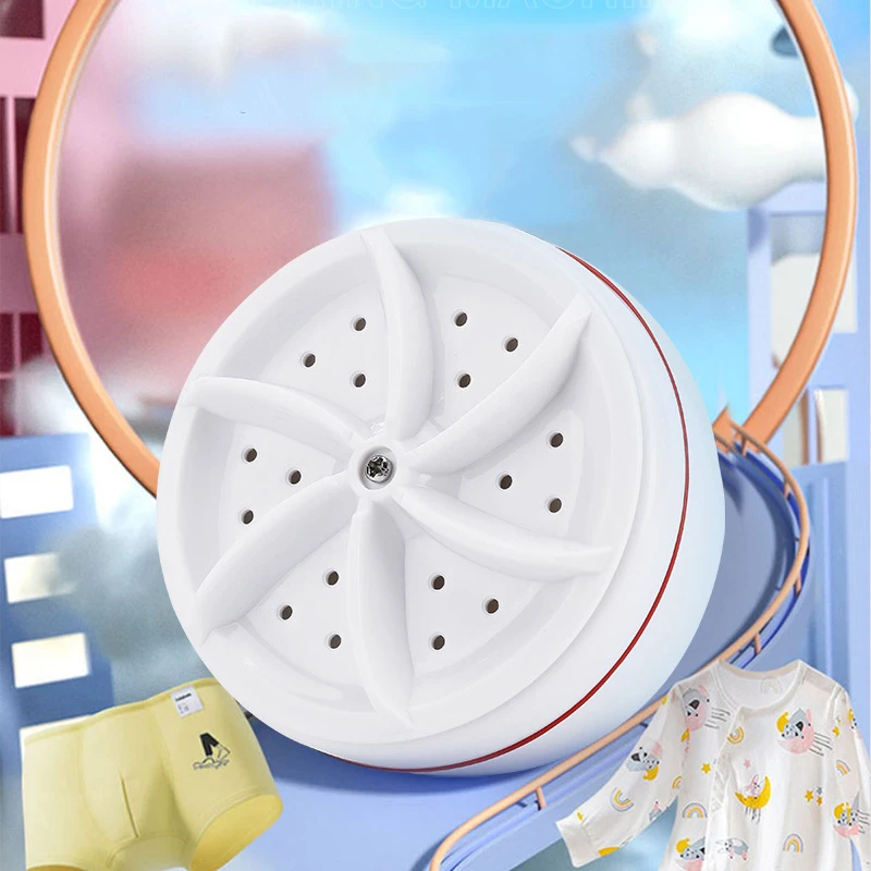 Portable Washing Machine Ultrasonic Turbo Washer Mini Washing Machines with USB Power Supply Suction Cups for Home Travel Trip