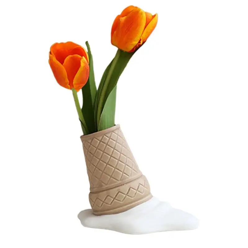 

Ice Cream Flower Vase Multifunctional Ceramic Flowers Pot Ornaments For Weddings Parties Restaurants Home Decor Accessories