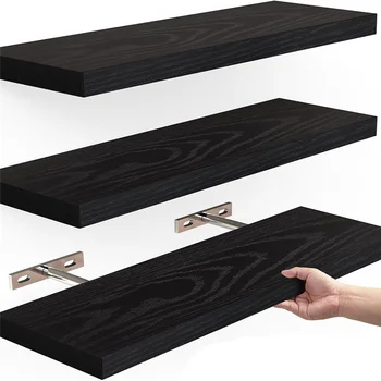 A69 ripiani galleggianti da parete, mensola da parete in legno da 16 pollici per arredamento/stoccaggio/esposizione, per camera da letto, bagno, soggiorno, cucina