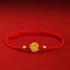 Bracelet classique en corde rouge porte-bonheur avec gourde, carpe koï, lotus et bois de pêche, bijou de mode pour femmes, hommes, couples, cadeau d'amitié, accessoire