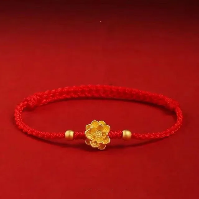 Bracelet classique en corde rouge porte-bonheur avec gourde, carpe koï, lotus et bois de pêche, bijou de mode pour femmes, hommes, couples, cadeau d'amitié, accessoire