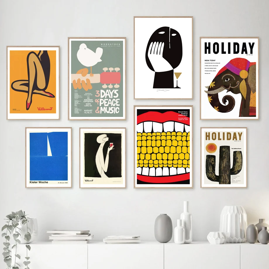 Bauhaus Van Miller Woodstock Sailing Travel California Wall Art Canvas Painting Nordic Poster Print Picture Living Room Decor