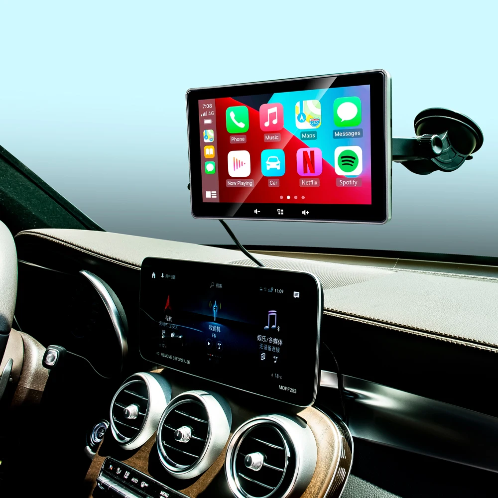 Reakosound Portable Universal 7" 2.5d Ips Touch Screen Car Wireless Apple Carplay Tablet Android