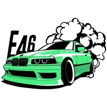 

E46 Drift Art for Car Stickers JDM Refit Decal Racing Rally 4x4 Off Road Car Accessories Pegatinas Para Coche Decoration PVC13