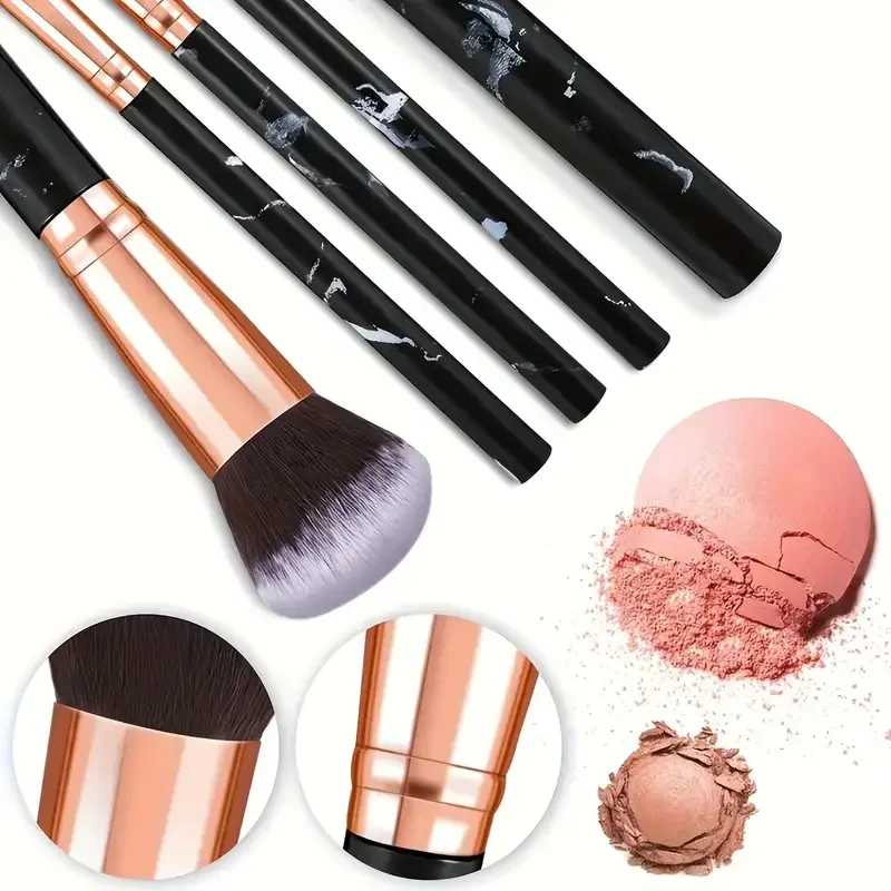 새로운 10pcs 메이크업 브러쉬 세트 파운데이션 블러쉬 파우더 아이 섀도우 가부키 블렌딩 화장품 풀 세트 부드럽고 푹신한 여성 메이크업 도구