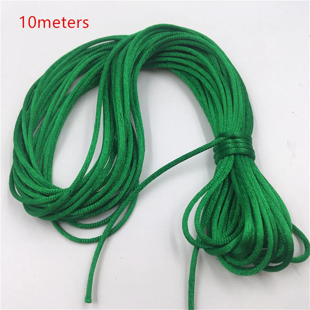 2mm Colorful Rattail Satin Cord Thread Chinese Knot Macrame Bracelet Braided String DIY Tassels Beading Thread 10-225meters images - 6