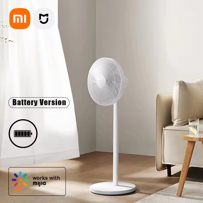 Wireless Floor Fan XIAOMI MIJIA Wireless Smart DC Inverter Floor Fan 2 With Battery App Remote Control Energy Saving Silent Electric Fans BPLDSO3DM