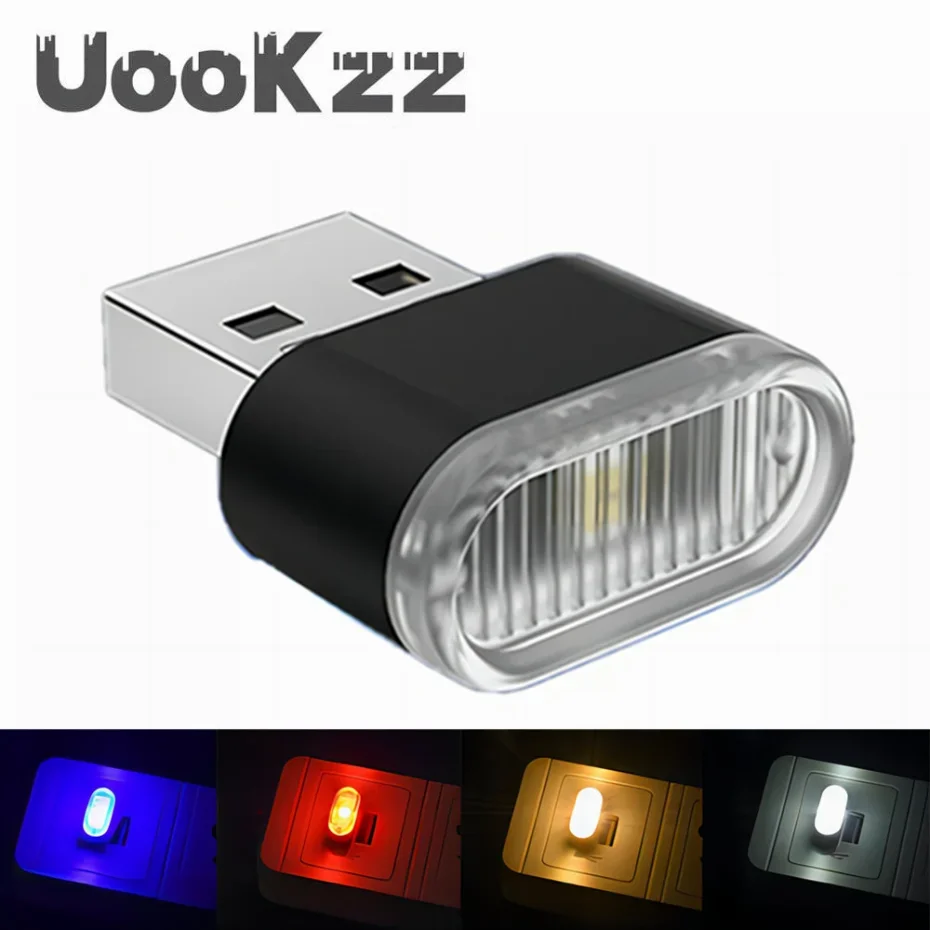 

Car Mini USB LED Atmosphere Lights Car Interior Neon Decorative Lamp Emergency Lighting Universal PC Portable Plug and Play
