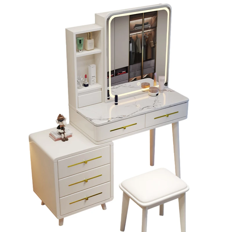 

Luxury solid wood slate dresser storage cabinet integrated bedroom modern simple dressing table