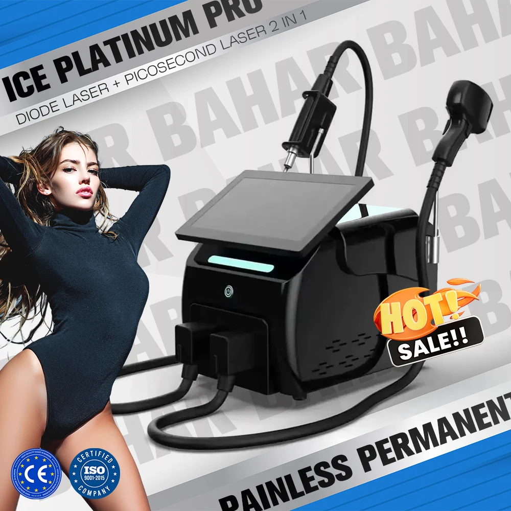 

Диодный лазер Ice Platinum Nd Yag, лазер 2 в 1, Машинка для удаления волос, удаления татуировок, очистки, углеродного покрытия, профессиональное косметическое устройство для лица