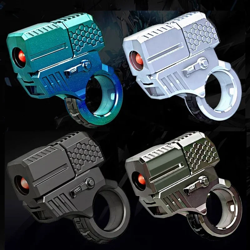 Mini Throwing Shell Bullet Gun Relieve Stress Ring Alloy Metal Finger Gun Decompression Toy For Boy Gift Launch Soft Bullet Play 4