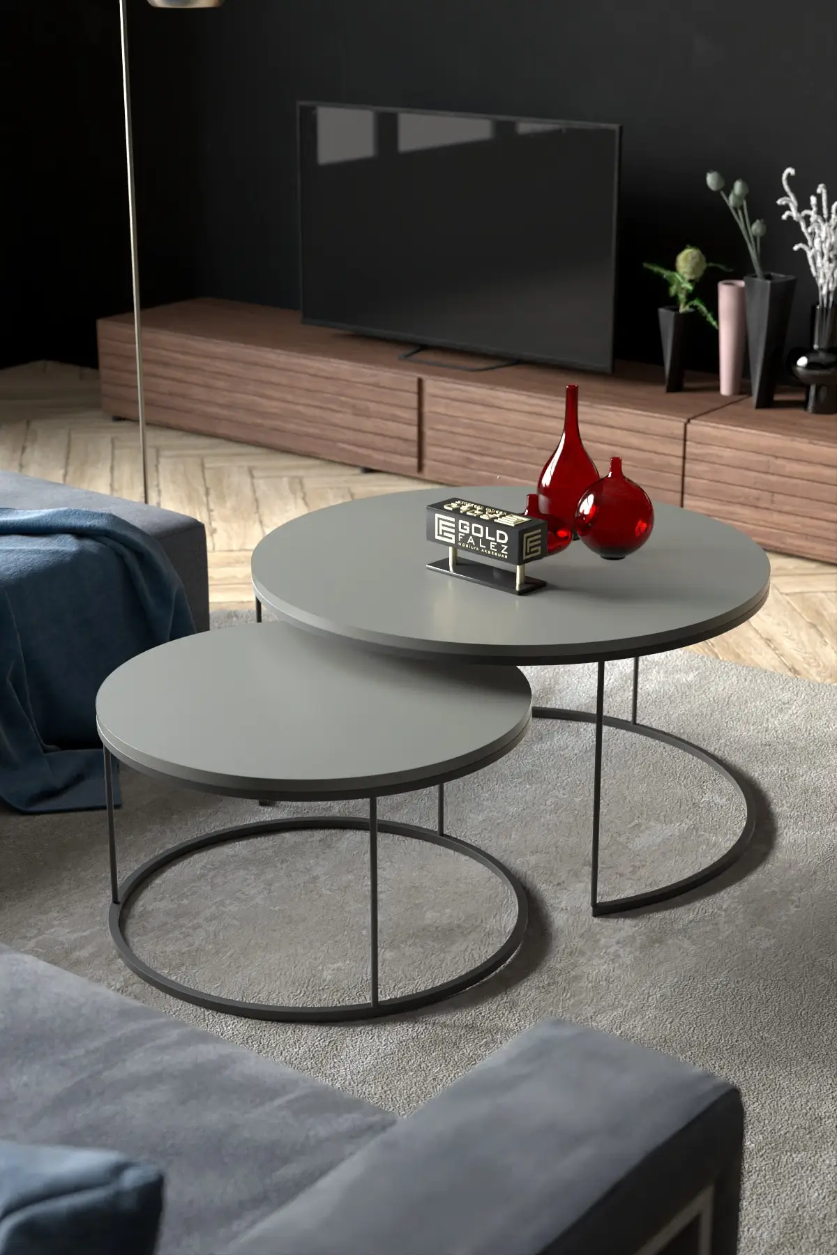 라운드 모던 나무 커피 테이블, 더블 럭셔리 커피 테이블, 거실 가구, 차 서비스 