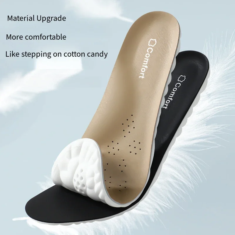 Arch Support Foot Orthopedic Insoles for Feet Cowhide Insole for Shoes Plantar Fasciitis Pads Sports Shock Absorption Shoe Sole