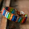 7 Chakra Healing Stone Bracelets Bangles Multicolor Emperor Stones Adjustable Leather Rope Bracelet Female Male Jewelry Gifts 4
