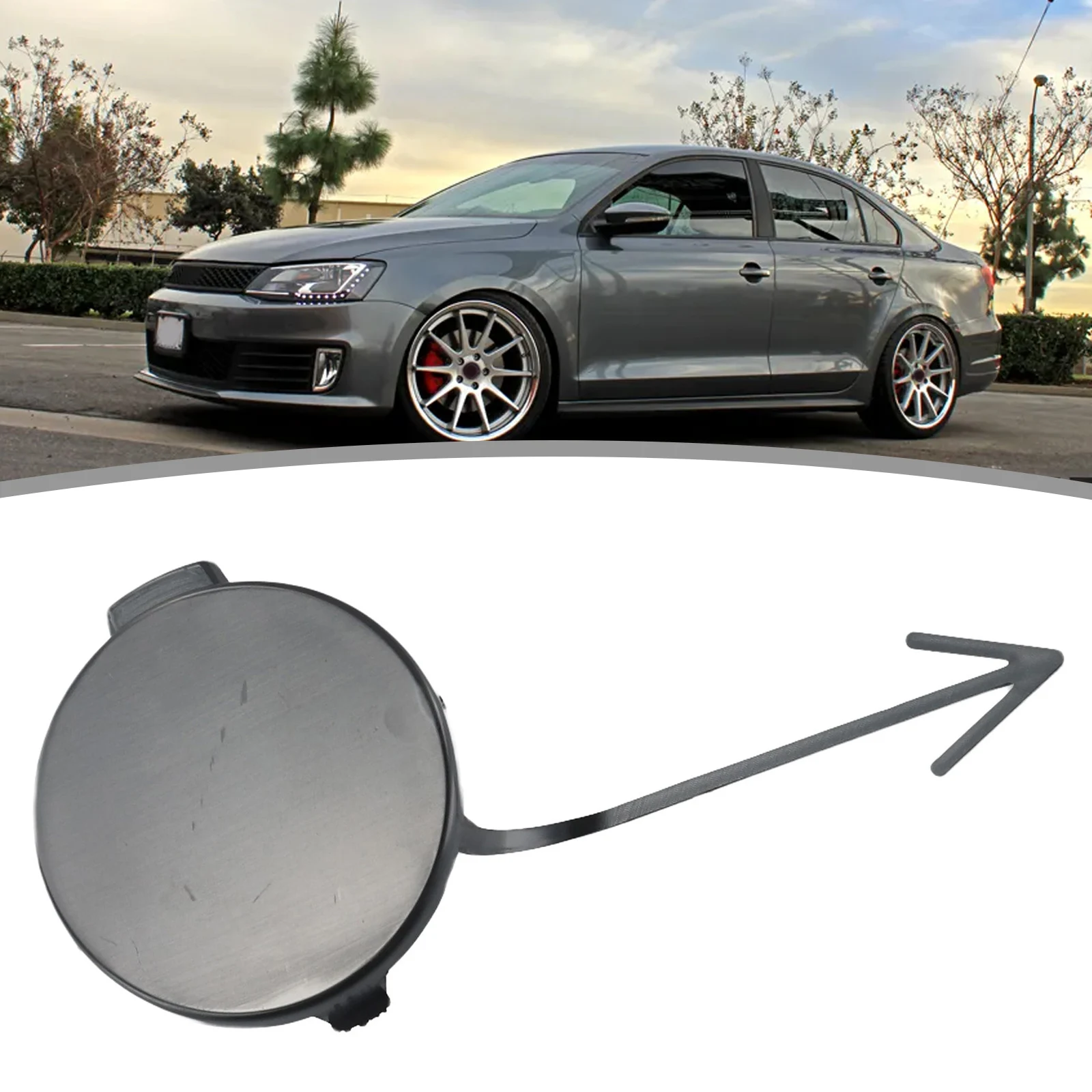 

1Pcs 5C6807241 Front Bumper Tow Hook Eye Cover Cap For Jetta MK6 2011-2014 Replacement Part ABS Plastic Towing Eye Cover