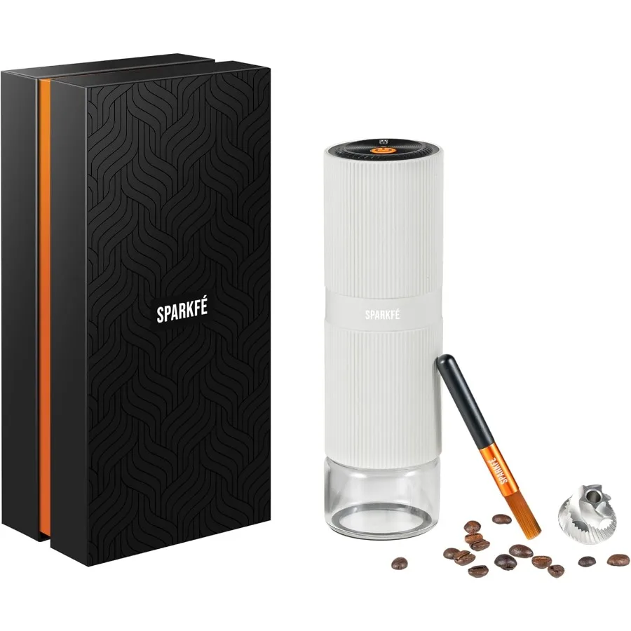 Portable Electric Coffee Grinder Rechargeable Handheld Grinder with Stainless Steel Conical Burr Adjustable Grind Settings for