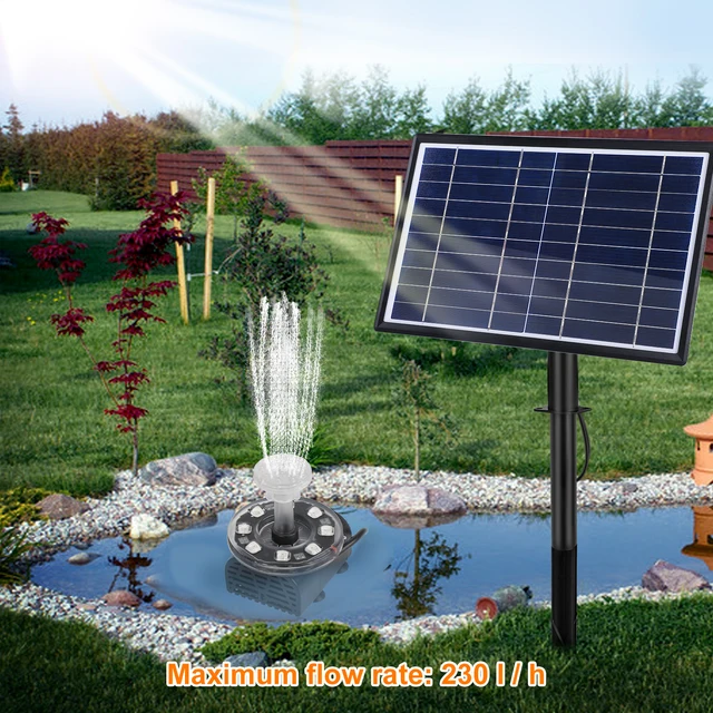 7W/10W Színű Led -Es Lámpák Napenergia Szökőkút Szivattyúja 12 Fúvóka -Szivattyúval A Madárfürdő -Tó Kertjéhez És Szökőkúthoz - Image 2