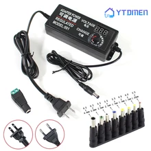 조정 가능한 AC-DC 전원 공급 장치, 220V-12V 3V 5V 6V 9V 12V 15V 24V 2A 3A 5A 범용 어댑터 8PCS 커넥터 DC 암 수