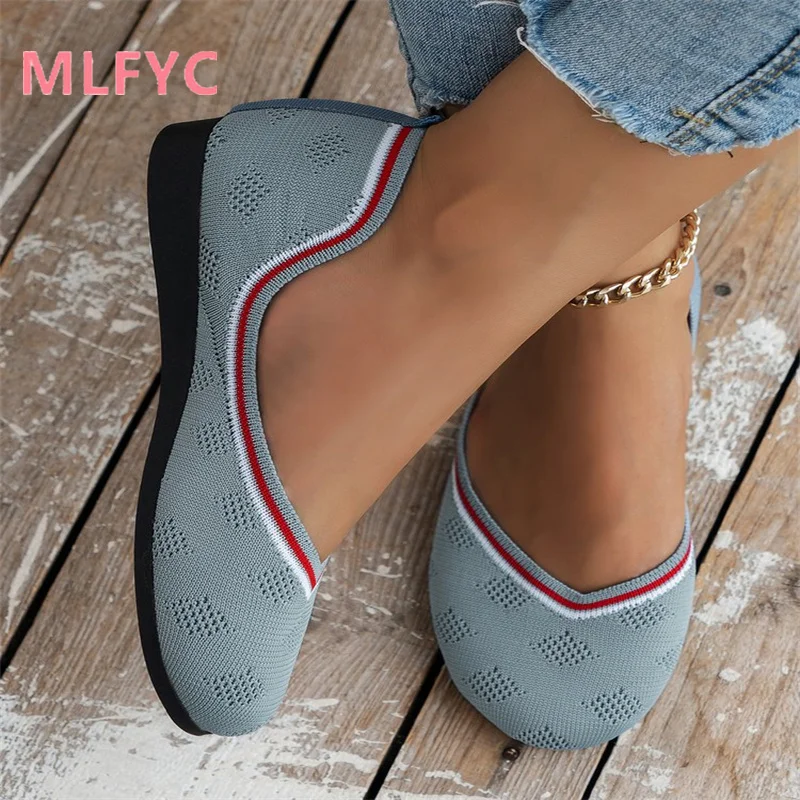 2023 Summer New Casual Versatile Foreign Trade Large Flat Sole Single Shoes Women's Shallow Mouth Casual Shoes Women's Shoes