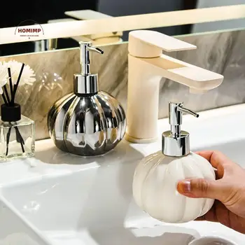 Minimalism เซรามิคเครื่องจ่ายโฟมอุปกรณ์เสริม Elegant Liquid SOAP Dispenser ฟักทองรูปร่าง 350ml ขวดปั๊มห้องครัว 1