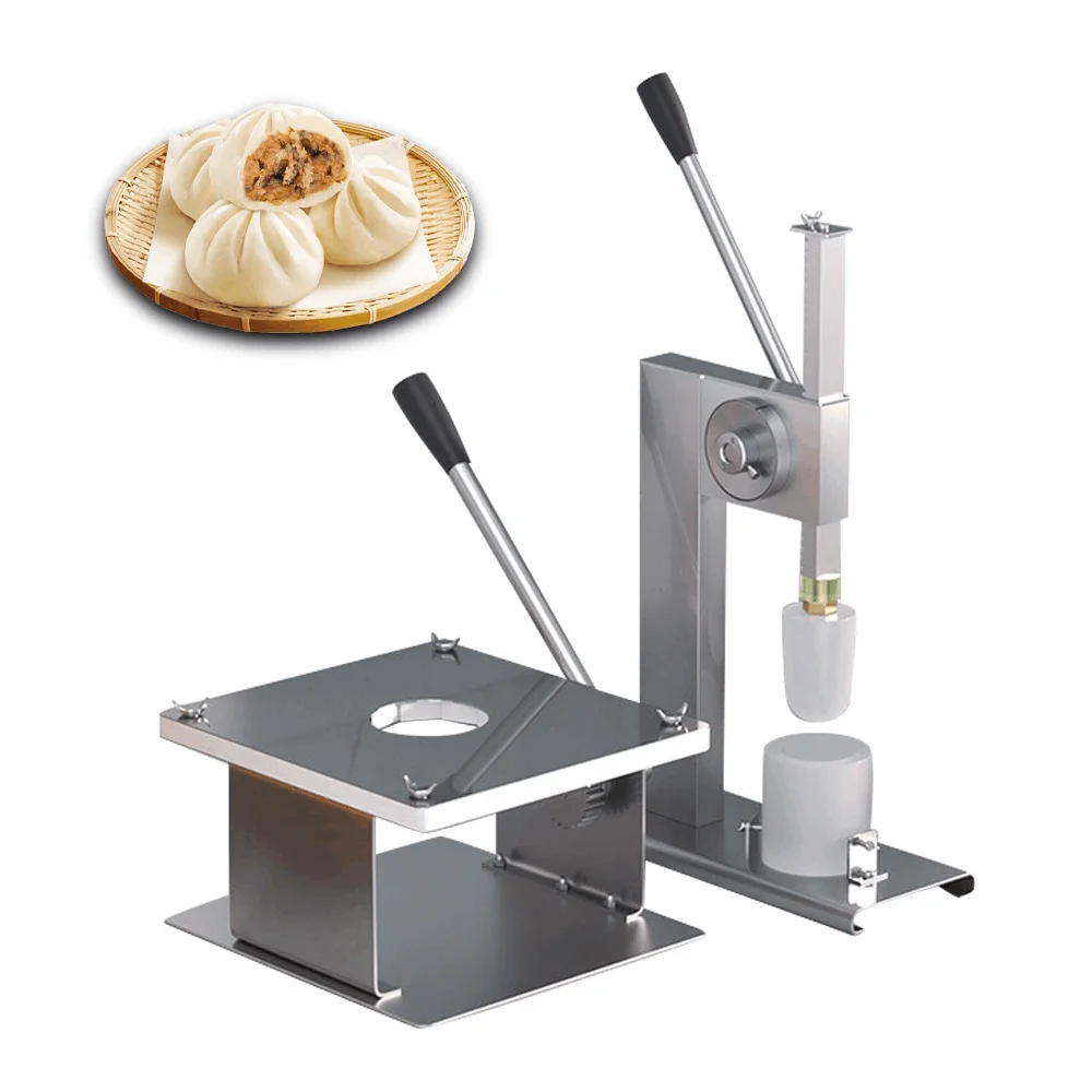 ITOP Manual Steamed Bun Dough Press & Dough Close Tool Stainless Steel Housing 3 Sizes Molds Optional Efficient Equipment itop msp 15 manual dough sheeter dumpling wonton wraps noodles croissant french bread bakery equipment 0 5 15mm thickness