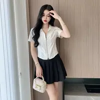 Vêtements de travail pour femmes, chemise, jupe courte imbibée, hôtel, salon de beauté, spa, massage, ongles, bain de pieds, technicien, salopette, uniforme 4