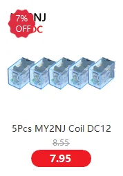 Description Picture 6 of item1Set Power Relay Coil General Purpose Relay MY2 DPDT MY2NJ Relais DC 12v/24v AC 110v/220v Relay Switch With Socket Base