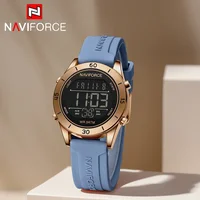 NAVIFORCE Classic Watches For Women Fashion Sports Waterproof LCD Digital Date Luminous Hands Silicone Band Electronic Watches