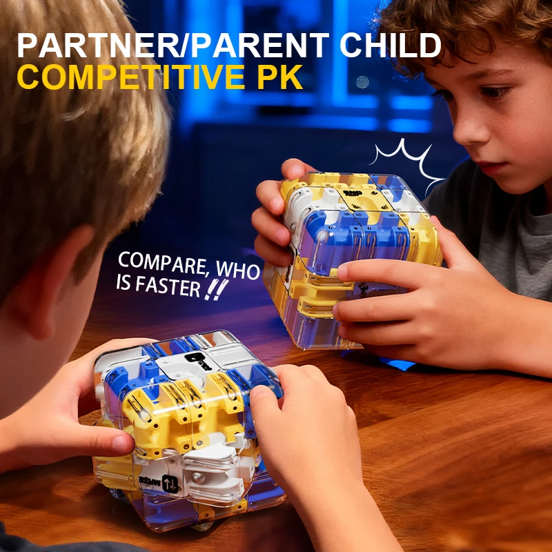 3D Maze Magic Cube Six-sided Transparent Puzzle Speed Cube Cubes Maze Toys For Children's Educational Toys Birthday Party Gift