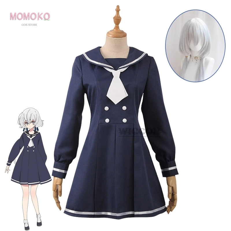 

Anime Zombie Land cos Junko Konno Saga Cosplay Costume Girls Halloween JK Uniform Sailor Suit Dress Tie Halloween white wig