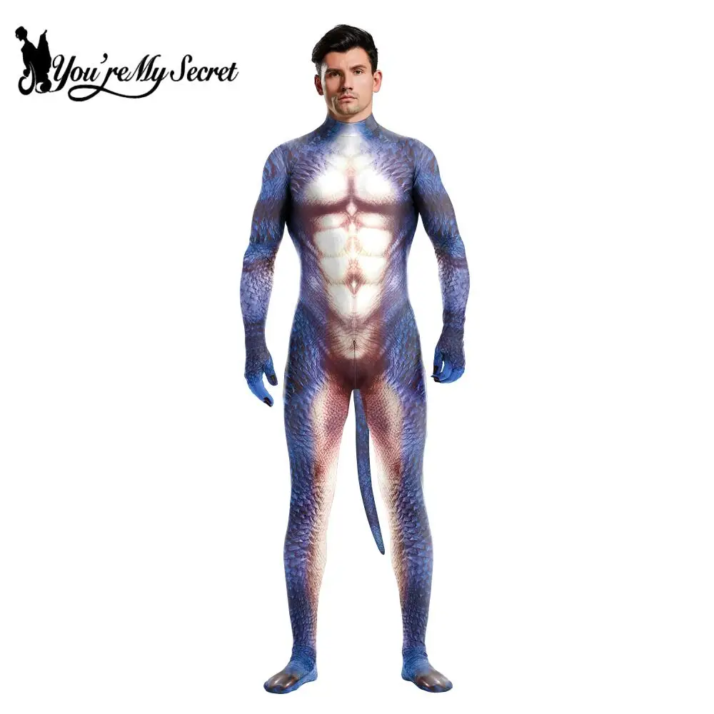 [You're My Secret]Halloween Cosplay Serpentine Printed Cosplay Costume Zentai Bodysuit Outfits Elastic Jumpsuit Fancy Dress cosplay costume