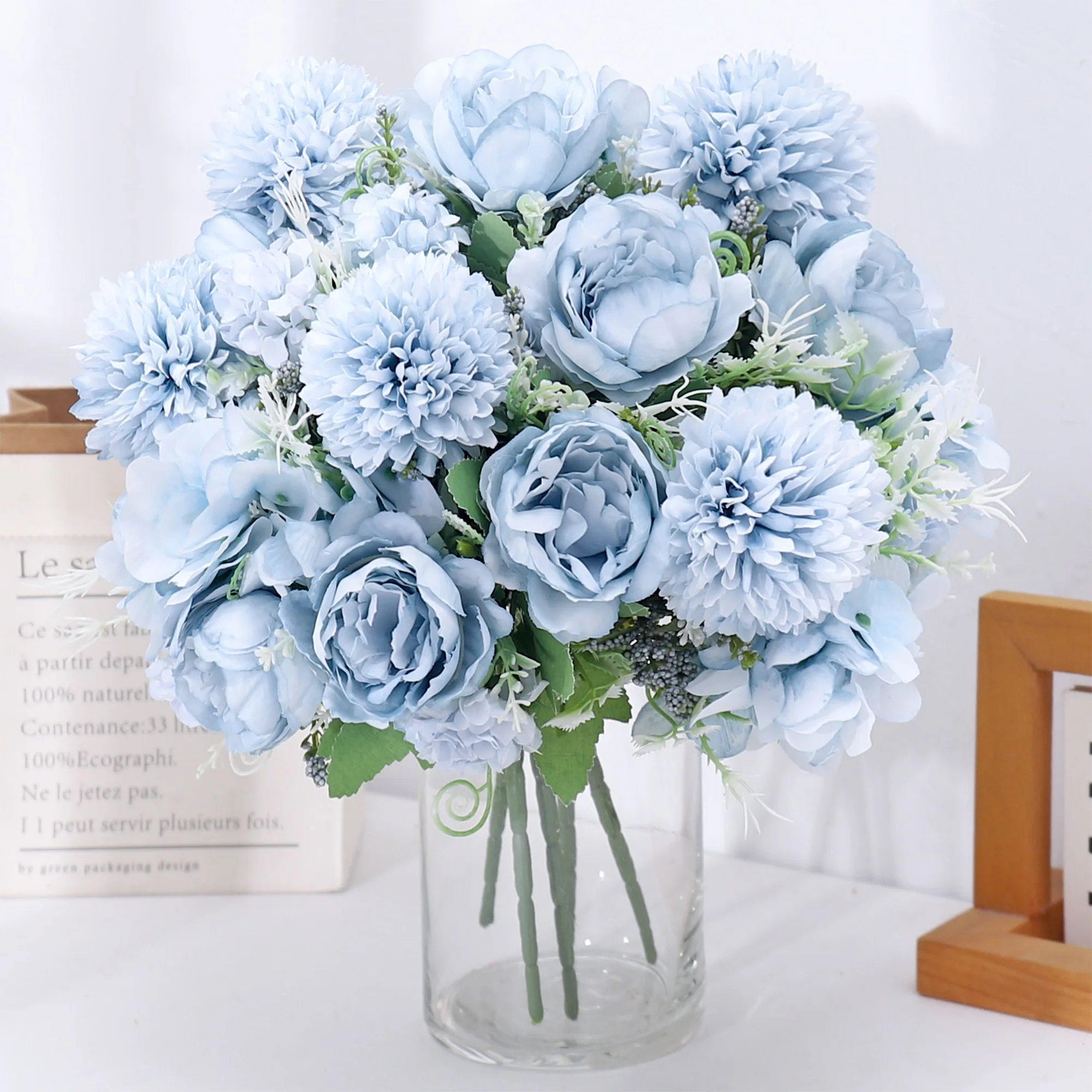 Seide Pfingstrose Künstliche Blumen Hochwertige Hochzeit Zuhause Weihnachtskranz Brautstrauß Tischvase Foto Requisiten DIY Dekoration