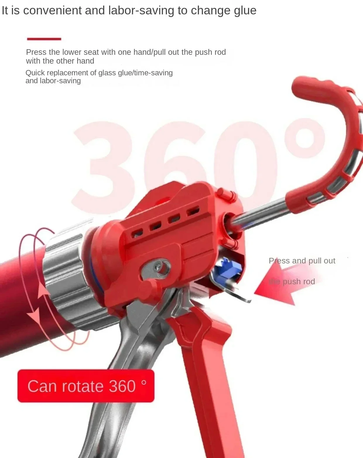 5 Bearing Soft Glue Gun Structure Silicone For Cylinder Mounting Adhesive Labor-saving Glue Gun