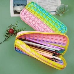 Étui à crayons en Silicone coloré, pochette à pression, jouet sensoriel pour enfants, jouets éducatifs à fermeture éclair 