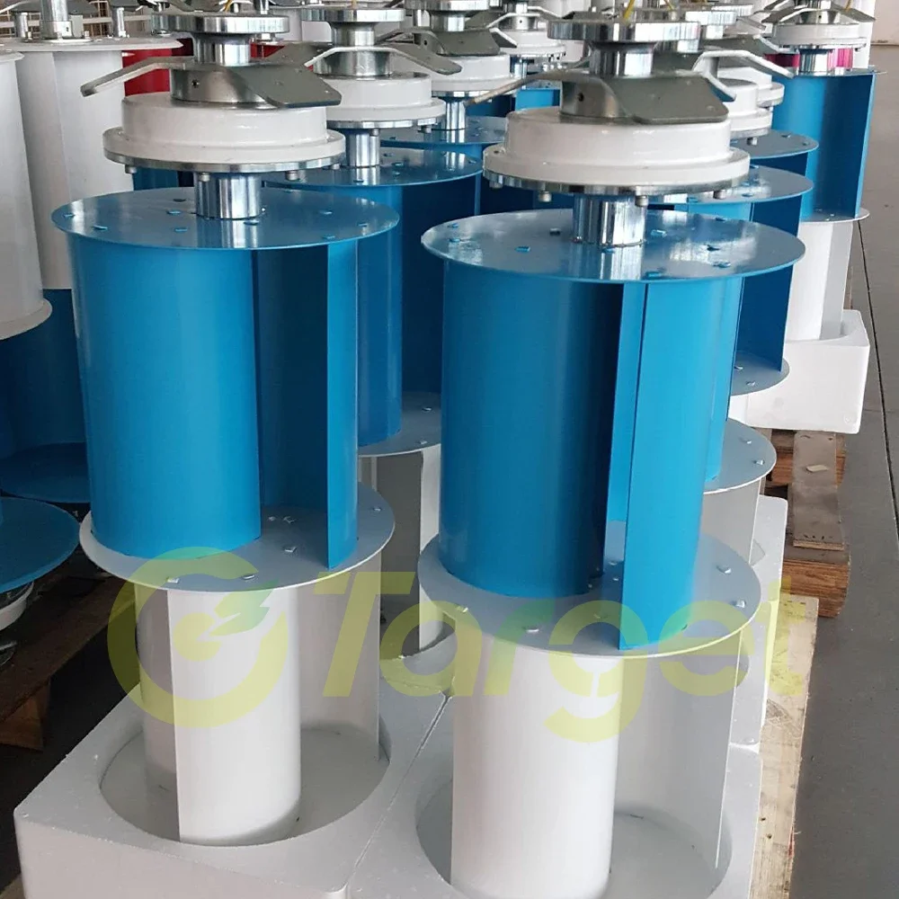 เครื่องกําเนิดไฟฟ้า 15KW กังหันลมแกนแนวตั้ง Maglev 10000w 12000W 25000W 24V 48V พร้อม MPPT Hybrid Charge Controller สําหรับ Home 1