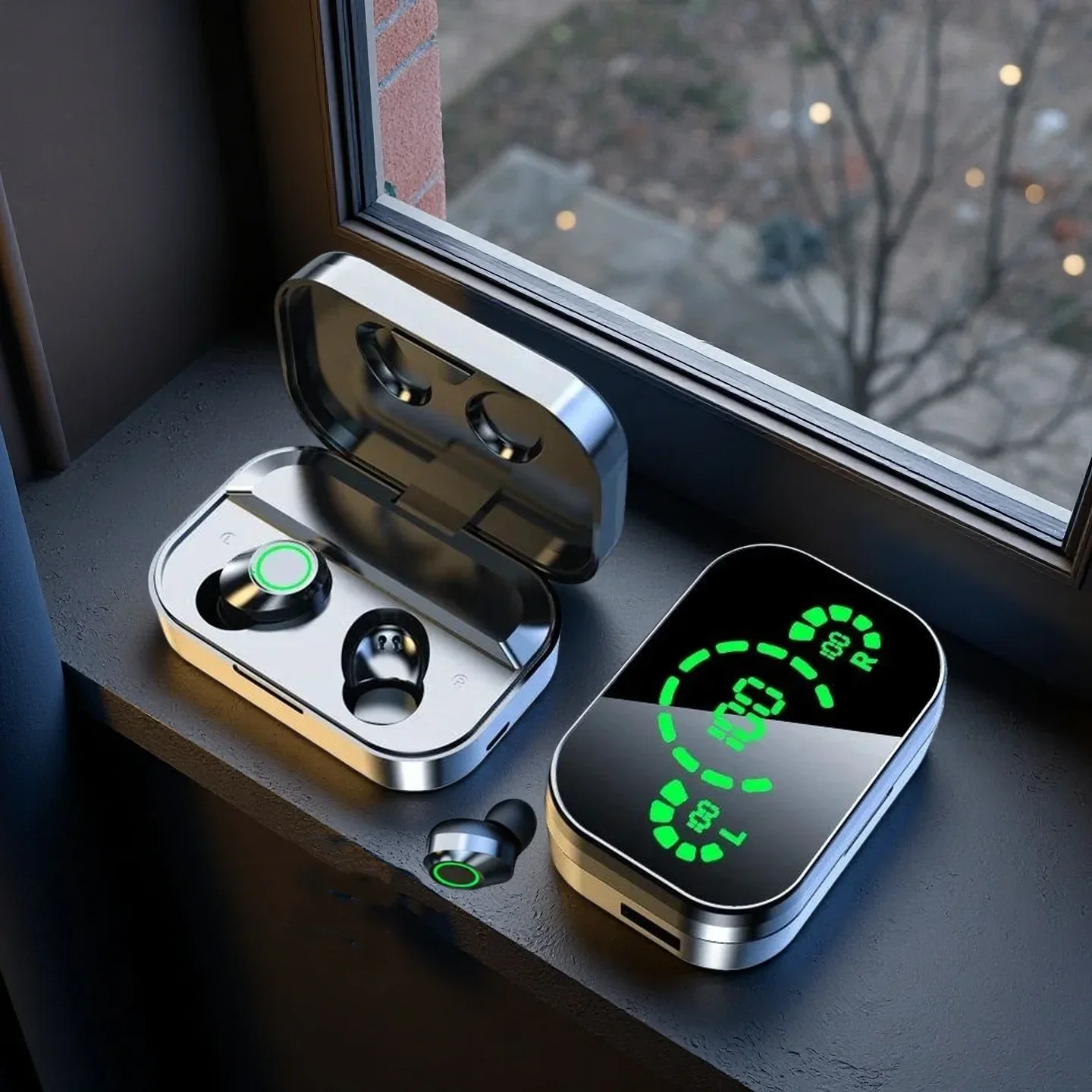 TWS Wireless Bluetooth Headset with Mic Bluetooth Earbuds Charger Box LED Fone Bluetooth Earphones Wireless Headphones 2