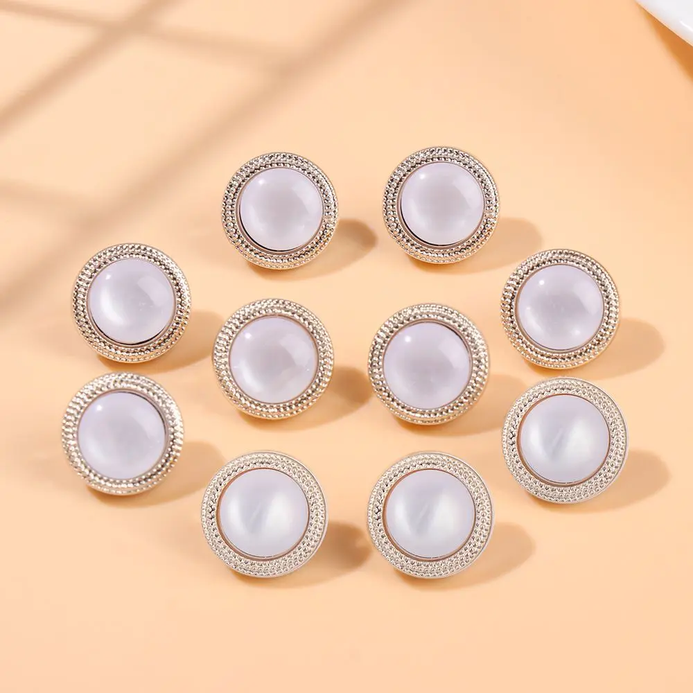 10 Pcs/bag Durable Alloy Clothing Buttons Shirt Buttons Pearlescent Buckle Handmade Sewing Button DIY Clothing Accessories