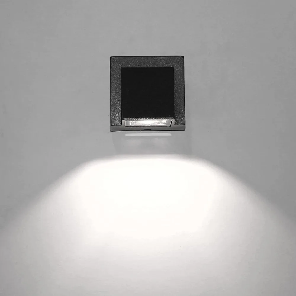 JOYINLED 2PCS Black Outdoor Wall Light Waterproof LED Light Lamp Warm White for Entryway Gardens Pathways Side Outdoor Stairs